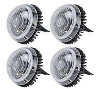 Huairdum Solar Ground Lights for Pathways and Gardens, 8 LED (Warm Light) | IP67 Outdoor Lighting, 600mAh NiMH Battery, Up to 10 Hours, No Wire Installation