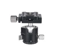 Huairdum Tripod Ball Head, One Key Locking Mechanism Ball Head, CNC Aluminum Alloy Lightweight with Plate, Ideal for Mirrorless Cameras, Compact Lenses & Smartphones