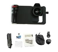 Huairdum Universal BT Phone Grip, Handheld Stabilizer, Wide Angle Macro Lens Grip with 1/4 Inch Screw Mounts & Cold Shoe Slot, Ideal for Universal Smartphones