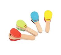 Huairdum Wooden Hand Clapper, Beech Wood Castanet, Portable Handle Percussion Tool with Rhythmic Sound, Ideal for Toddlers Music Education & Rhythm Training