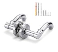 HuaJiao 1 Pair Door Handle, Interior Door Handles Straight Lever Latch Door Handle for Bedroom Bathroom Kitchen(Warped)