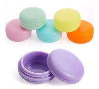 HuaJiao 6 Pack Travel Bottles, 10 ml Travel Pots for Toiletries, Sample Pots, Cosmetic Container Jars with Lids for Creams, Powders, Face Creams - 6 Color
