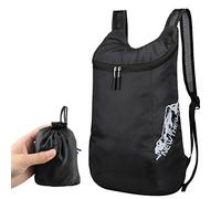 HuaJiao Ultra Lightweight Foldable Backpack, Multipurpose Daypack Water Resistant Rucksack with Storage Bag for Outdoor Hiking Travelling Walking(Black)