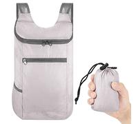 HuaJiao Ultra Lightweight Foldable Backpack, Small Water Resistant Rucksack Foldable Travel Daysack for Outdoor Sport Travelling Walking Hiking Camping Biking(Grey)