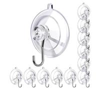HUAJINGKEJI 12Pcs Efficient Clear Adhesive Hooks Strong Suction Wall Hooks Without Tools Needed Ideal for Smooth Surfaces Home Hotel Multipurpose Suction Cup Hangers