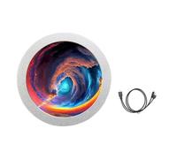 HUAJINGKEJI 2.8Inch Round USB Secondary Monitor For PC Performances With Music Spectrum Analysis Secondary Display For CPU Temperature