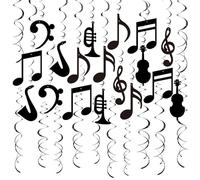 HUAJINGKEJI 30Pcs Music Notes Hanging Decorations for Party and Event Celebration with Musical Note