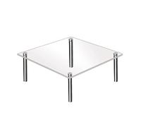 HUAJINGKEJI Acrylic Clear Square Round Display Stand Jewelry Rings Dessert Cake Display Holder for Home Decorations
