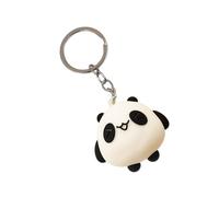 HUAJINGKEJI Adorable Silicone Panda Keychain Cartoon Animal Pendant Keyring Handmade Backpack Accessory for Girls and Boys