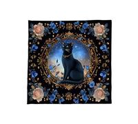 HUAJINGKEJI Cats Flower Pattern Tarots Card Tablecloth Altars Divinations Table Cloth Tapestry Easy To Use Black Cats Tarots Tablecloth Spiritual Deckcloth
