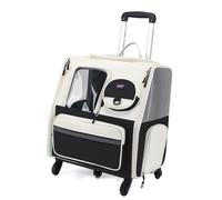 HUAJINGKEJI Detachable Dog Trolleys Case Large Folded Pet Bag Cats Travel Carriers Bag with Telescopically Handle Shoulder Straps