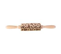 HUAJINGKEJI Embossing Wood Rolling Pin Baking Cookie Noodles Biscuits Waffles Engraved Roller Spring Flower Leaf