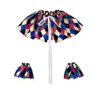 HUAJINGKEJI Festive Rainbow Checkered Clown Costume Essentials With Detachable Collar & Cuffs For Stage Outfits Clown Shawl And Wrist Cuffs Set