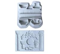 HUAJINGKEJI Fondant Silicone Retro Cakes Decorating Molds Roman Column Chocolate Epoxy Pottery Clay Candy