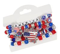 HUAJINGKEJI Multilayer Independence Day Artificial Crystal Charm Suitable for Stylish Outfits Independence Day Themed Beaded Jewelry