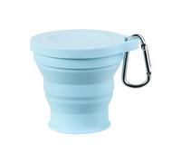 HUAJINGKEJI Portable Silicone Foldable Cup with Carabiner Cups Folding Storage Travel Mug for Hot