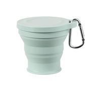 HUAJINGKEJI Portable Silicone Foldable Cup with Carabiner Cups Folding Storage Travel Mug for Hot