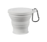HUAJINGKEJI Portable Silicone Foldable Cup with Carabiner Cups Folding Storage Travel Mug for Hot
