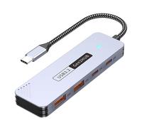 HUAJINGKEJI Portable USB C Adapter 10Gbps Aluminum 2x Type +2x Dongle Multiport For Laptop Phone Multiport