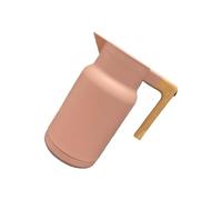 HUAJINGKEJI Premium 1L Glass Lined Insulated Water Bottle with Smooth Wooden Handle for Hot and Cold