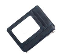 HUAJINGKEJI PU Leather Blocking Coin Purse Zippered Card Holder with Clear Window for Secure Information Protecting