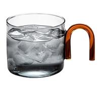 HUAJINGKEJI Round Single Glass Coffee Mug 300ml Clear Cup for Cappuccinos Transparency Espresso Drinkware Elegant