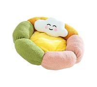 HUAJINGKEJI Soft Cycle Plan Lying Area with Back Assist Hoisted Bounds and Bicolor Lemon Green Record Player Cats and Small Canines Comfortable Puss Bed Tall Fringes