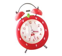 HUAJINGKEJI Strawberry Shape Loud Twin Bells Alarm Clock for Kids Seniors with Quiet Quartzs Night Light Bedroom