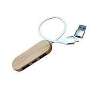 HUAJINGKEJI Wooden USB C Splitter 3/4 In 1 / Adapter Docking Station With Type Dock For Laptop Keyboards Data Transfer