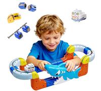 HUAJUN Electric Train Set,Magnetic Train Track Set,with Gravity-Defying Motorized Train,DIY Magnetic Track with Ocean Theme,Building Car Track Toys For Kids Boys Girls (85Pcs)