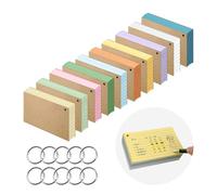 Huakaile 1000 Pieces Colored Index Cards, 3" x 5" Ruled Flash Cards with Ring, Double-Sided Lined Note Cards for School Study College to Do List Office (10 Colors)