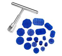 Huakaile 19 PCS Car Dent Puller Kit, Body Dent Removal Tools with 1 T post puller+ 18 Small Pads, Hail Damage Dent Repair Kit Mini Dent Fixer for auto door automotive refrigerator
