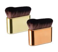 Huakaile 2 Pack Professional Self Tanner Brush, Face Body Makeup Brush for Legs, Sunscreen Applicator Self Tanning Brush for Liquid Foundation Powder Blusher Shadow Bronzer (Rose Gold & Gold)