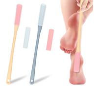 Huakaile 2 Pack Toe Cleaning Brush Set, Silicone Foot Scrubber in Shower with Replacement Head & Long Handle, Feet Cleaner for Gap Lotion Women Men Elderly Massage Exfoliating (Gray, Pink, 2 Pack)