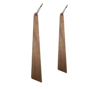 Huakaile 2 Pieces 12" & 10" Teak Wood Spatula Set, Flat Wooden Spatula Turner, Small Wood Egg Flipper Utensils Cookware for Cooking Sourdough Serving Scraping Stirring