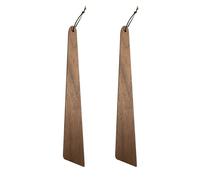 Huakaile 2 Pieces 12" Teak Wood Spatula Set, Flat Wooden Spatula Turner, Small Wood Egg Flipper Utensils Cookware for Cooking Sourdough Serving Scraping Stirring