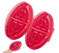 Huakaile 2 Pieces Meridian Massage Brush, Handheld Meridian Pressure Brush for Belly, Professional Custom Acupressure Full Body Massage Comb for SPA Relaxation Beauty Salon Home (Rose Red)