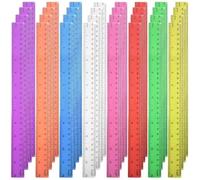 Huakaile 32 Packs Assorted Colors Ruler 12 Inch/30 CM Bulk, Flexible Clear Ruler Transparent Metric for Sewing Measuring Drawing Crafting Supplies Home Office (Multicolor)