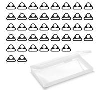 Huakaile 40 Pieces Alloy Triangle D Ring Clip, 0.98''/2.5 CM Metal Buckle with Box Heavy Duty Adjuster for Strap Bag Purse Dog Leash Paracord Webbing Sewing Hardware Carabiner Keychain Black