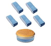 Huakaile 5 Pieces Cake Strips for Even Baking 14 in, Super Absorbent Baking Strips, Anti Scald Reusable Cake Pan Wrap for Dampening Kitchen Bakery Restaurant Prevents Cracked Edges Domed Tops (Blue)