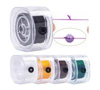 Huakaile 5 Rolls Bracelet String Kit, 0.8 mm Elastic Cord with Organizing Case, 295 Ft Stretchy Crystal Beading Thread for Making Beads Jewelry Clay DIY (White, Black, Brown, Gold, Green)