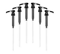 Huakaile 6 Pack Syrup Pump, Coffee Syrup Pump Fits 750ml/25.3Oz, 28-400 Skinny Syrup Pump, Syrup Pump Dispenser for Glasses Bottle Bar Flavoring Shampoo (Black)