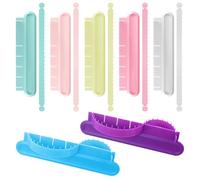 Huakaile 7 Packs Adjustable Cake Arch Guide Tool with Graduated Scale, Fondant Flip Cake Arc Ruler Marker Stencil, Swag Templates Measure Aid Divider for Decorating Baking Ruffle Art (Multi-Color)