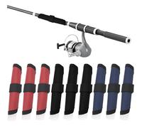 Huakaile 9 Packs 3 Colors Fishing Lure Covers Protector, 6.3'' Rod Lure Wrap Sleeves, Fishing Pole Hook Covers Shield Reel Gloves Hook & Loop Fastener for Bait