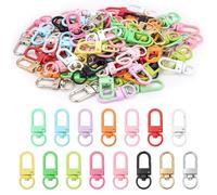 Huakaile 90 Pieces Metal Swivel Clasp Hooks Bulk, Colorful Lobster Claw Keychain Hardware, Bag Charm Clips Snap Connector for DIY Making Crafts Jewelry Lanyard Purse (15 Colors)