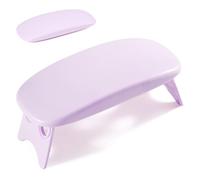 Huakaile Arm Rest for Nails Tech Purple, Foldable Manicure Hand Rest Stand Holder, Professional Nail Art Hand Pillow for Clients Table Desk Station Salon Supplies Accessories