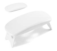 Huakaile Arm Rest for Nails Tech White, Foldable Manicure Hand Rest Stand Holder, Professional Nail Art Hand Pillow for Clients Table Desk Station Salon Supplies Accessories