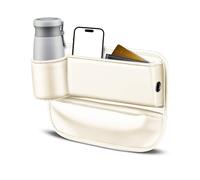 Huakaile Beige Car Seat Gap Filler Organizer, Multifunctional Car Leather Cup Holder Gap Bag Pocket, Universal Car Seat Storage Box for Women Men Truck Auto Phone Glasses Key (Beige)