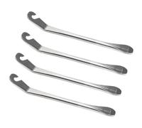 Huakaile Bike Tire Levers Tyre Spoon Stainless Steel Changing Tool for Changing Road & Mountain Bike Tubes Premium Bicycle Accessories with Hook Repair Tire Tool (4, Sliver)
