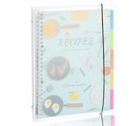 Huakaile Blank Recipe Book to Write in Your Own Recipes, 8.4" x 10.8" Removable Recipe Binder with Waterproof Cover, Dividers & Sticker, Family Recipe Notebook Journal Hold 160 Recipes (Light Blue)